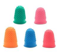 5PCS Rubber Finger Thimbles, Multi-Coloured Finger Protector Covers, Reusable Finger Protector, Finger Pads Grips for Paperwork, Cutting, Embroidery, Money Counting Crafts