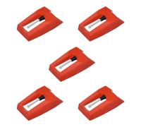 5PCS Ruby Record Player Needle HONSNKS Turntable Replacement Needle for Vinyl Record Players LP Gramophone, 1byone, Victrola, ION, Crosley, Pyle, Jensen (Red)