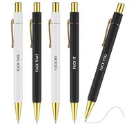 5pcs Rude Pens Retractable Ballpoint Pens Funny Leaving Gifts for Work Colleagues, Black Dirty Word Pens Fashion Daily Pen Set Office Accessories for Teacher Adult(Set 2)