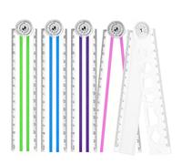 5Pcs Ruler 30cm Folding Foldable Ruler 15cm Clear Folding Ruler Clear for Kids' School, Office Drawings & Home DIY Craft