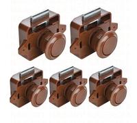 5PCS RV Caravan Boat Lock Camper Car Push Lock Motor Home Cabinet Drawer Latch Button Locks(Big Brown)