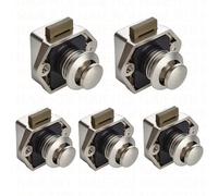 5PCS RV Caravan Boat Lock Camper Car Push Lock Motor Home Cabinet Drawer Latch Button Locks(Small Pearl Nikel)