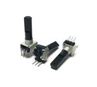 5pcs RV09 Type R0902N Vertical Single Potentiometer With Center Click B10K B20K B50K B103 B203 B503 3Pins D Shaft Length 23MM(20K Ohm)