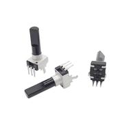 5pcs RV09 Type R0902N Vertical Single With Midpoint Mixer Potentiometer B10k B20K B50K B103 B203 B503 3Pins D Shaft Length 23MM(20K Ohm)