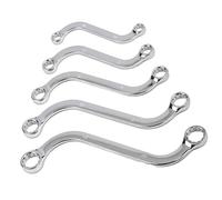 5Pcs S-Type Wrench Set Double Ended 12-Point Anti-Rust Ring Spanner Dual Head Box Wrench Combination Tool for Car Repair Heavy Duty Mechanic's Essential