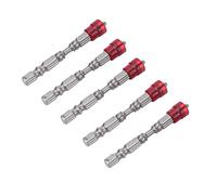 5Pcs S2 Steel Magnetic Cross Head PH2 Screwdriver Bits Set, for Drywall Screws 1/4inch Shank and Home DIY Profession (Red)