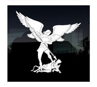 5pcs Saint Michael The Archangel Car Decal, St. Michael Image Sticker for Window Truck Vehicles Bumper Religious Catholic Protection Gift Idea (5.2x5)