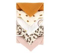 5Pcs Saliva Baby Towel with Rainbow Pattern Towel Baby Cloths Handkerchief Washcloths Nursing Towel 4 Layer