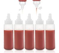 5Pcs Sauce Bottle 340Ml,Squeeze Bottle,Sauce Bottle Squeeze,Dual-opening caps: 2 and 8 mm in Diameter for easy Dosage Control, for a Wide Range of Sauces: Ketchup, Salad Dressings, Oils