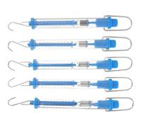 5pcs Scientific Spring Scale Set, Hanging Tube Force Meter, 1 Newton | Housing, Sturdy Hook and Spring, Graduated in Grams and Newton, Classroom Laboratory Use