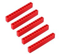 5pcs Screwdriver Bit Holder, 12 Hole 1/4 Inch Hex Shank Plastic Storage Organizer for Drill Bits, Red Tool Rack for Workshop