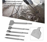 5pcs SDS Plus Chisel Bit Set with Point, Groove, 3 Flat Chisels for Electric Hammer, Ideal for Breaking Concrete and Laying Pipes in Masonry