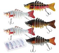 5Pcs Sea Fishing Lures Fresh Water and Salt Fishing Tackle Perch Trout Multi Jointed Swimbaits Slow Sinking Bionic Swimming Lure for Pike Bass Perch Trout