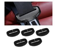 5PCS Seat Belt Buckle Cover, for Tesla Model 3 Model S Model X Model Y Anti-Scratch Leather Car Seat Belt Silencer Clip Holster, Auto Seat Belt Buckle Protector,E