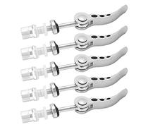 5pcs Seatpost Clamps Quick Release Aluminum Alloy Durable Bike Pipe Clamp Fixed Gear for Universal Bicycles (Silver)