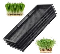 5Pcs Seed Starter Tray, 22x9.5" Seedling Tray with Mesh Bottom Polypropylene Reusable Plant for Seedlings, Indoor Gardening, Growing Microgreens, Soil Blocks, Wheatgrass, Seed Trays, Seedling