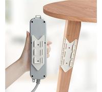 5Pcs Self-Adhesive Power Strip Holder, 2Pcs Self-Adhesive Desktop Socket Fixer, PunchFree under Desk Cable Management for Remote Control Router Computer Home and Office