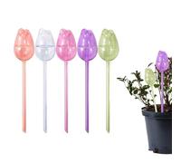 5PCS Self Watering Plant Spikes Set, Tulip Shape, Plant Watering Globes for Indoor Outdoor, Automatic Plant Waterer for Vacation, Plant Feeder Drip Water for Potted Plants
