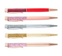 5Pcs Sequins Drift Sand Metal Ballpoint Pens Refillable Metal Pens 1.0MM Tip for Writing Note Taking Refillable