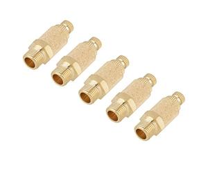 5pcs/set 1/8 BSP Valve Thread Adjustable Pneumatic Muffler Silencer Noise Exhaust Thread Flat Head Pneumatic Air Speed Controller