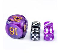 5pcs Set 30MM Backgammon Pearl Dice set - 30MM (1 3/16") Large Backgammon Doubling Cube Plus 4pcs 16MM Dice(Purple/Black Marbleized)