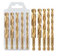 5PCS/Set 5/6/8/10/12mm HSS M2 Metric Titanium Coated Straight Shank Twist Drill Bit