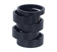 5pcs Set Aluminum Alloy Bicycle Fork Spacers, 5mm and 10mm Sizes, Compatible with 28 6mm Fork Tubes for Various Bikes (Black)