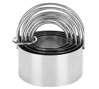 5PCS/Set Biscuits Cutter Stainless Steel Round Cookies Cutter with Handle Baking Dough Tools