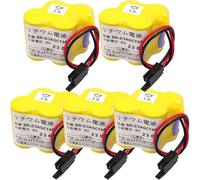 (5PCS/Set) BR-2/3AGCT4A 6V 4400mAh Replacement Battery for FANUC A98L-0031-0025, CUSTOM-107, SHS749, ALIT0138, LIT0138 (Black Connector)