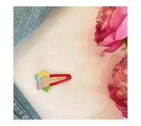 5Pcs/Set Broken Hair For Girls Bangs Side Clips That Do Not Damage Hair Childrens Candy-colored Hairpins Cute Flower Clips(Meteor 3.8cm,1set)