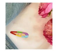 5Pcs/Set Broken Hair For Girls Bangs Side Clips That Do Not Damage Hair Childrens Candy-colored Hairpins Cute Flower Clips(Water droplet 6cm,5set)