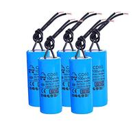 5pcs/set CD60 Motor Run Capacitor 100UF 450V Water For Bench Drill Washing Machine Start Capacitor Charging Cords For Products