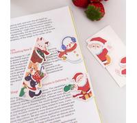 5pcs/Set Cute Magnetic Bookmark, Funny Peeping Santa Claus Kawaii Animals Book Marker Clip for Teachers, Students, Book Lovers Christmas Gifts, Printing on 2 Side (Santa Claus)