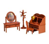 5PCS/Set Dollhouse Furniture Set Cute Realistic Doll House Furniture Miniature Doll House Accessories for Children Bedroom Bathroom DIY Dollhouse Playing Gift, Dressing table Accessories