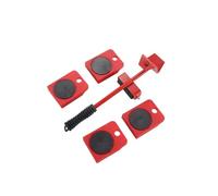 5Pcs/Set Furniture Mover Tool Set Heavy Stuffs Moving Roller with Bar Furniture Mover Lifter with Wheel Professional Moving Tool(Red)