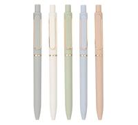 5Pcs/Set Gels Pen Quick-Drying Inks 0.5mm Fine Point Roller Ball Straight Liquid Gel Inks Pens for Smooth Writing Quiet Clicks Gel