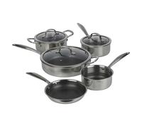 (5Pcs Set) HEXTEC Honeycomb Non Stick Stainless Steel Cookware Pots & Pan Sets with Stay Cool Handles, Oven & Dishwasher Safe Set of 5/6/7/8 Pcs