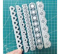 5Pcs/Set Lace Layer Borders Dies Cuts for Card Making, Flowers Strip Cutting Dies, Metal Die Cutting Mold, Scrapbooking Dies, DIY Etched Embossing Stencil for Craft