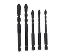 5PCS Set Masonry Drill Bits, Professional Carbide Concrete Drill Bits, Cement Tile Drill Bits with 1/4 Inch Hex Shank, Industrial Strength Tip for Glass Ceramics Tiles Wood Marble (B)