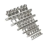 5PCS/Set Metal Paper Clip 20 29 38 51 62 73mm Foldback Metal Binder Clips Silver Grip Clamps Document Office School Stationery(20MM)