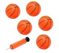 5Pcs Set Mini Basketball, Kids Basketball, Small Basketball Set with Included Pump and Needle Basketball for Kids Teenagers Indoor and Outdoor Play Pool Parties (The Color of The Pump Is Random)