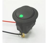 5Pcs/Set ON/OFF 12V Round Rocker Dot Switch Waterproof LED Light Luminescence Toggle Switches(Green 5pcs)