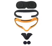 5Pcs/Set VR Face Cover Set For Oculus Quest 2 with Anti-Leakage Facial Interface Bracket, Lens Protector Cover, Glasses Spacer,Face Cousion Pad (Orange)