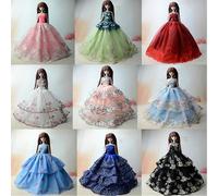 5pcs/set Wedding Evening Dress Princess Gown Clothes For Barbie Doll Gift For Baby Kids