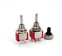 5Pcs SH T80-T Series Standard Lever Toggle Switch 6.35mm Panel 5A 125VAC(5Pcs Waterproof Cap)