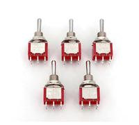5Pcs SH T8012A Standard Handle 6-Pin Momentary Self-Return MOM-OFF-MOM DPDT Toggle Switch