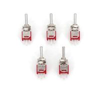 5Pcs SH TS-4 Series 3Pin SPDT 5mm Panel Sub-Miniature Toggle Switch 3A/120VAC(5Pcs TS-4A ON-OFF-ON)