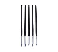 5pcs Silicone Clay Sculpting Tool, Flexible Wax Clay Sculpting Carving Pottery Making Tool Pen Drawing Styling Dots Pottery Brushes with Wood Handles for Artists Drawing