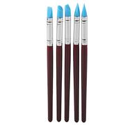 5pcs Silicone Clay Sculpting Tools, Artist Paint Brush Set Clay Shaping Modeling Wipe Out Tools Silicon Brushes for Painting Pottery Clay Pen Shaping Carving Tools Brown