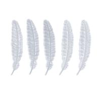 5Pcs Silicone Feather, Bookmark, Silicone Chocolate Feather Mould, Booklegger Mal Feather Shape Casting Bookmark Silicone for Craft Project